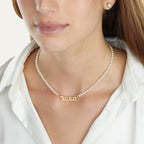 Thai Full Pearls Name Necklace La Vie Bien Thai Full Pearls Name Necklace