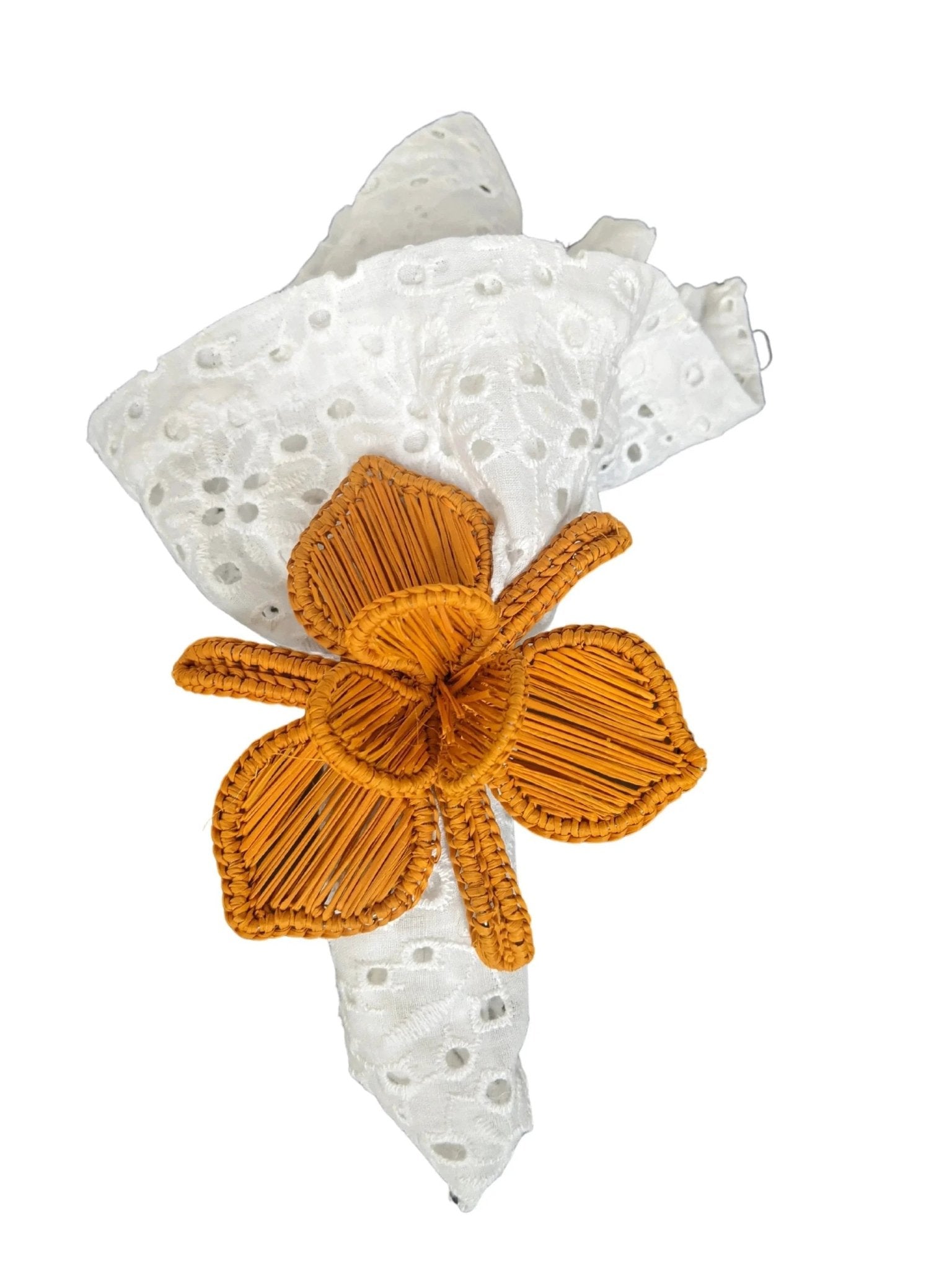 Thanksgiving Orchid Handwoven Iraca Napkin Ring by MacondoForever