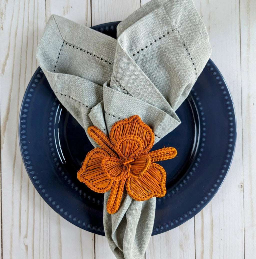 Thanksgiving Orchid Handwoven Iraca Napkin Ring by MacondoForever