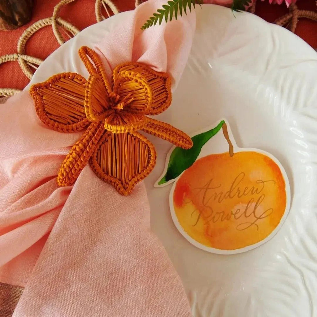 Thanksgiving Orchid Handwoven Iraca Napkin Ring by MacondoForever