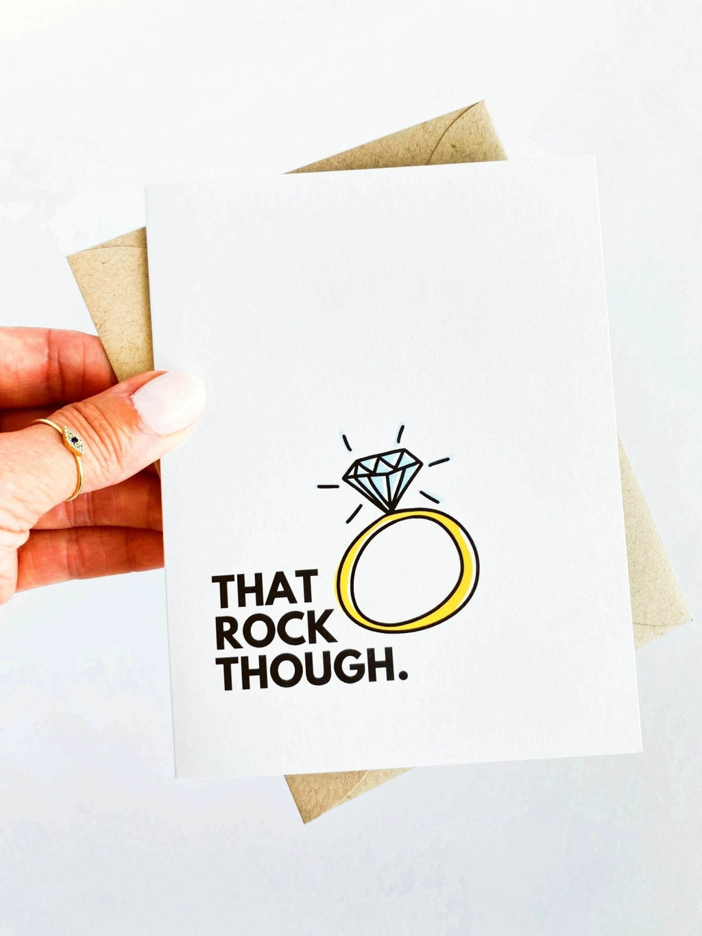 That Rock Though Funny Engagement Card Engagement Ring Card by Five Dot Post