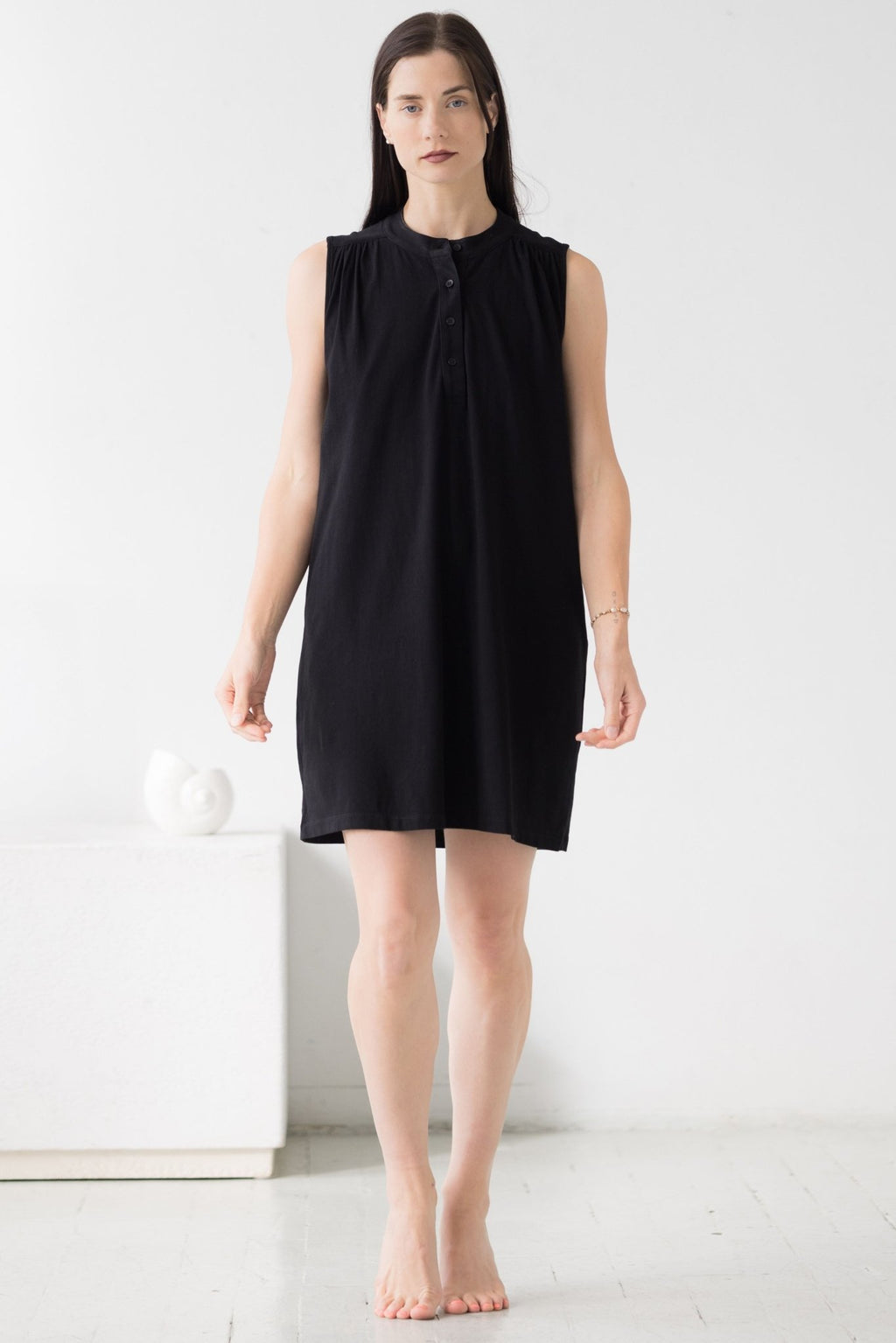 The Aisha Cotton Mini Lounge Dress NIGHTSHIRTS La Vie Bien The Aisha Cotton Mini Lounge Dress