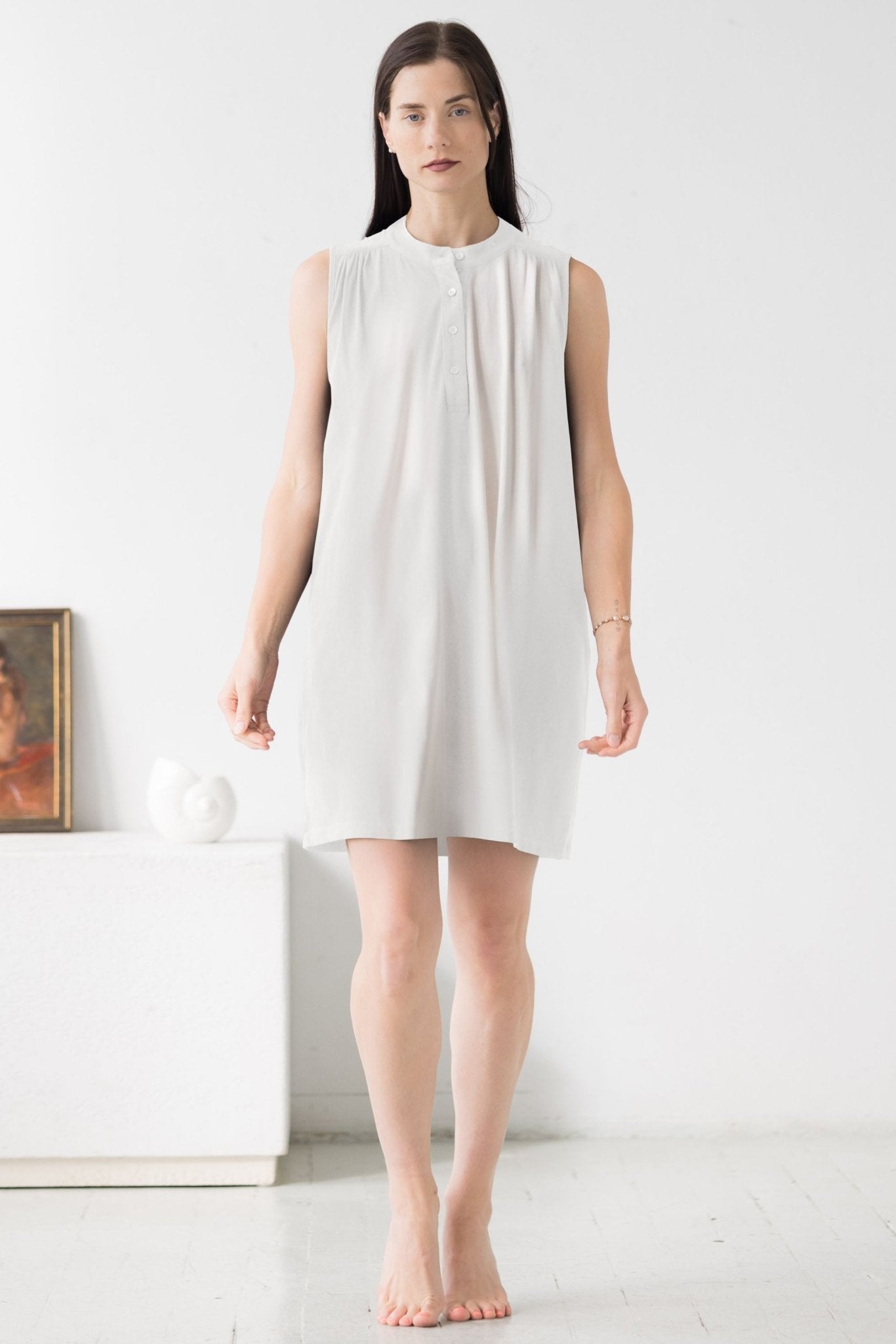 The Aisha Cotton Mini Lounge Dress NIGHTSHIRTS La Vie Bien The Aisha Cotton Mini Lounge Dress