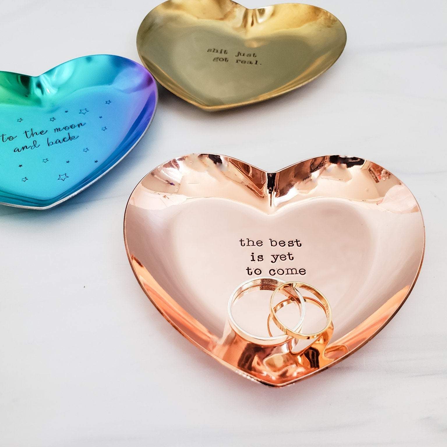 The Best is Yet to Come Heart - Shaped Engagement Ring Dish Trinket Dish La Vie Bien The Best is Yet to Come Heart - Shaped Engagement Ring Dish