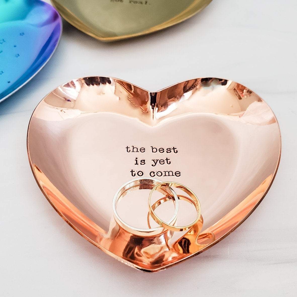 The Best is Yet to Come Heart - Shaped Engagement Ring Dish Trinket Dish La Vie Bien The Best is Yet to Come Heart - Shaped Engagement Ring Dish