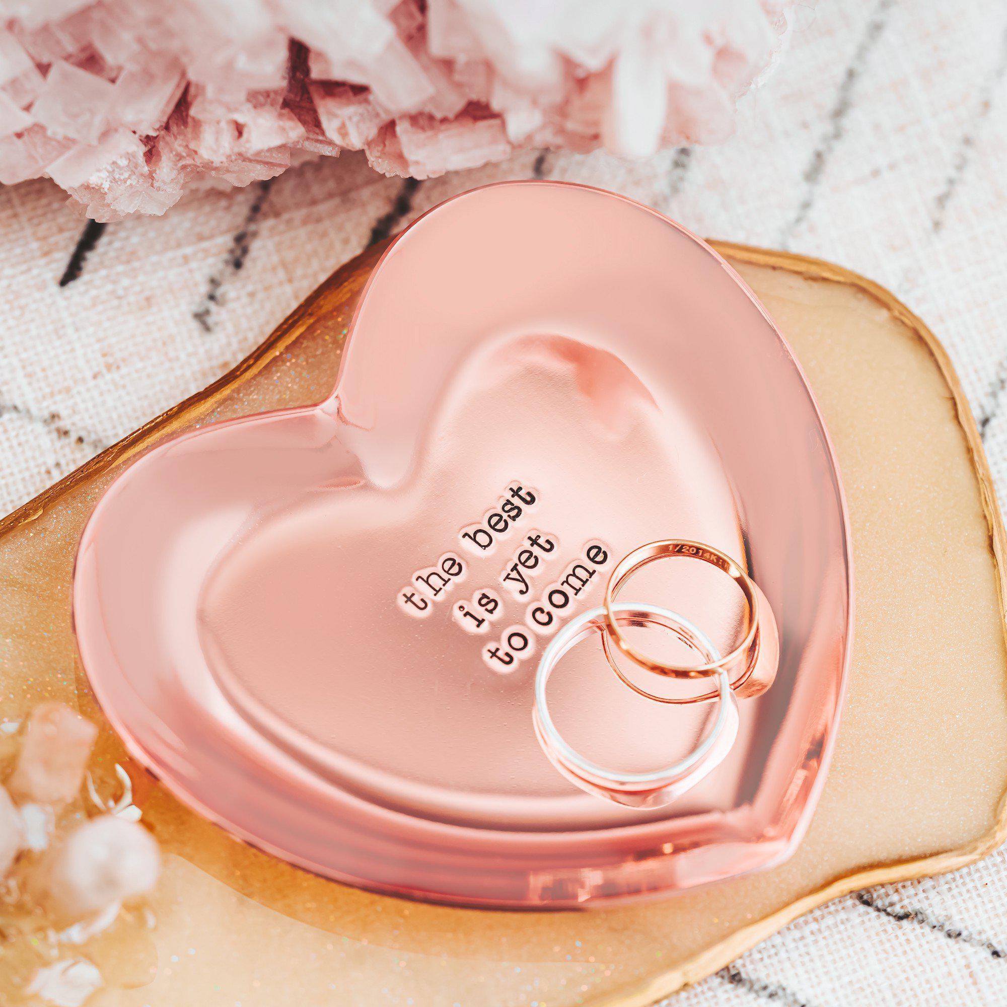 The Best is Yet to Come Heart - Shaped Engagement Ring Dish Trinket Dish La Vie Bien The Best is Yet to Come Heart - Shaped Engagement Ring Dish