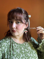 The Caterpillar earrings, 14k gold plated nickel free, handmade with polymer clay