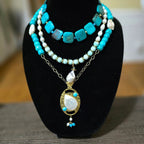 "The Deep Blue Sea" |Turquoise and Freshwater Pearl Necklace