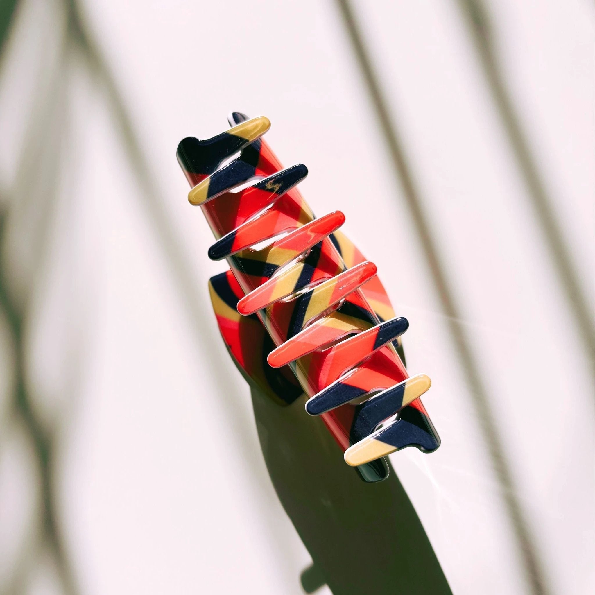 The Foxy in Warm ‘70s Sunrise Hair Claw | Hearts Claw Clip by The Bullish Store