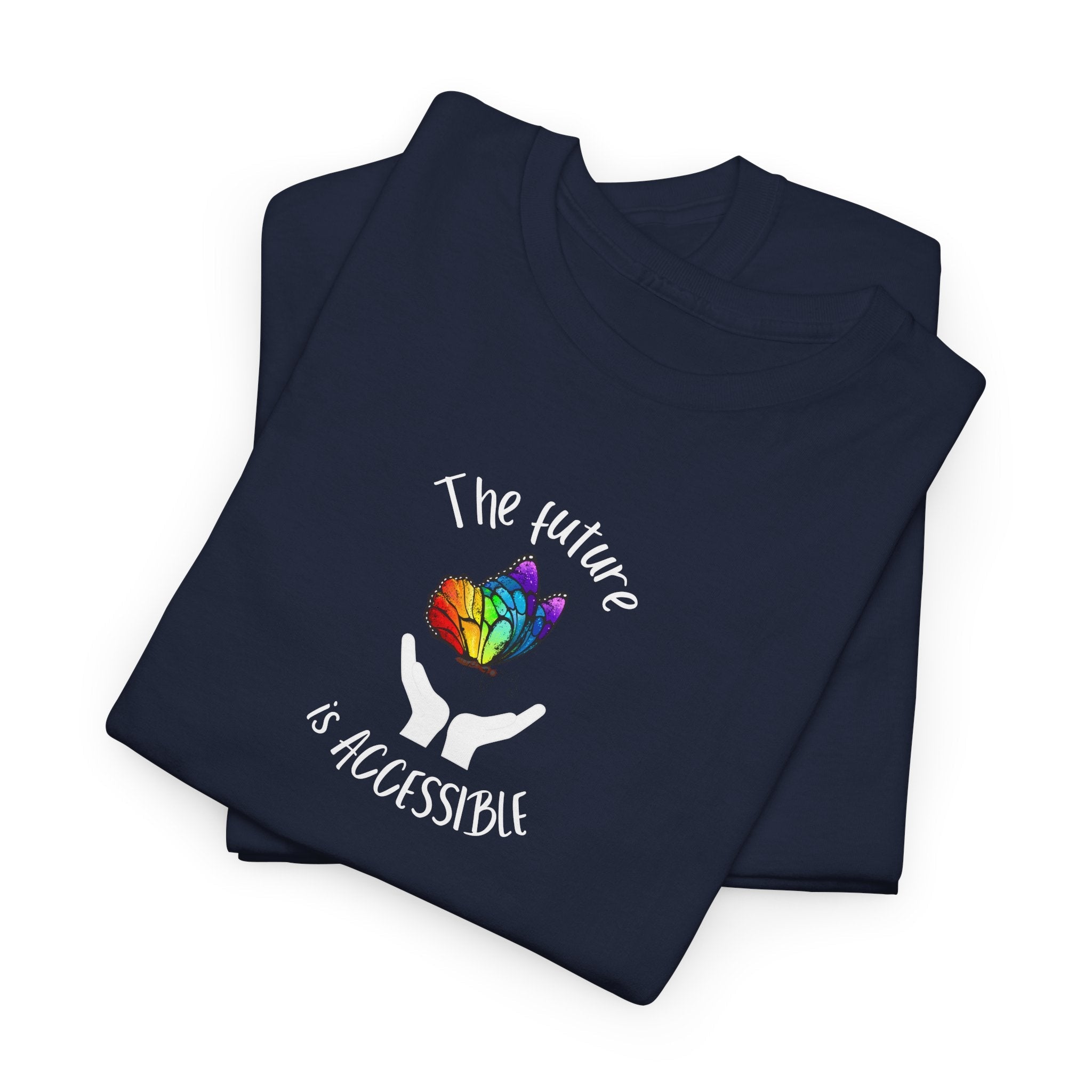The Future Is Accessible T-Shirt, Disability Pride Awareness Accessible Equality Tee with Rainbow Butterfly T-Shirt La Vie Bien The Future Is Accessible T-Shirt, Disability Pride Awareness Accessible Equality Tee with Rainbow Butterfly