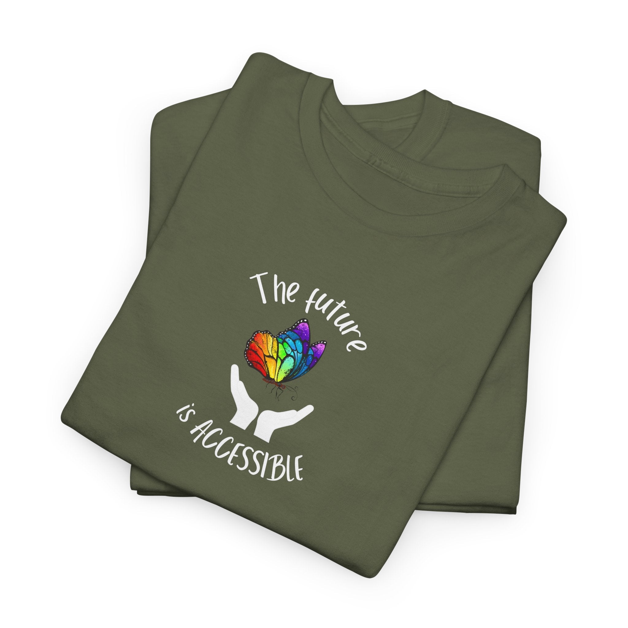 The Future Is Accessible T-Shirt, Disability Pride Awareness Accessible Equality Tee with Rainbow Butterfly T-Shirt La Vie Bien The Future Is Accessible T-Shirt, Disability Pride Awareness Accessible Equality Tee with Rainbow Butterfly