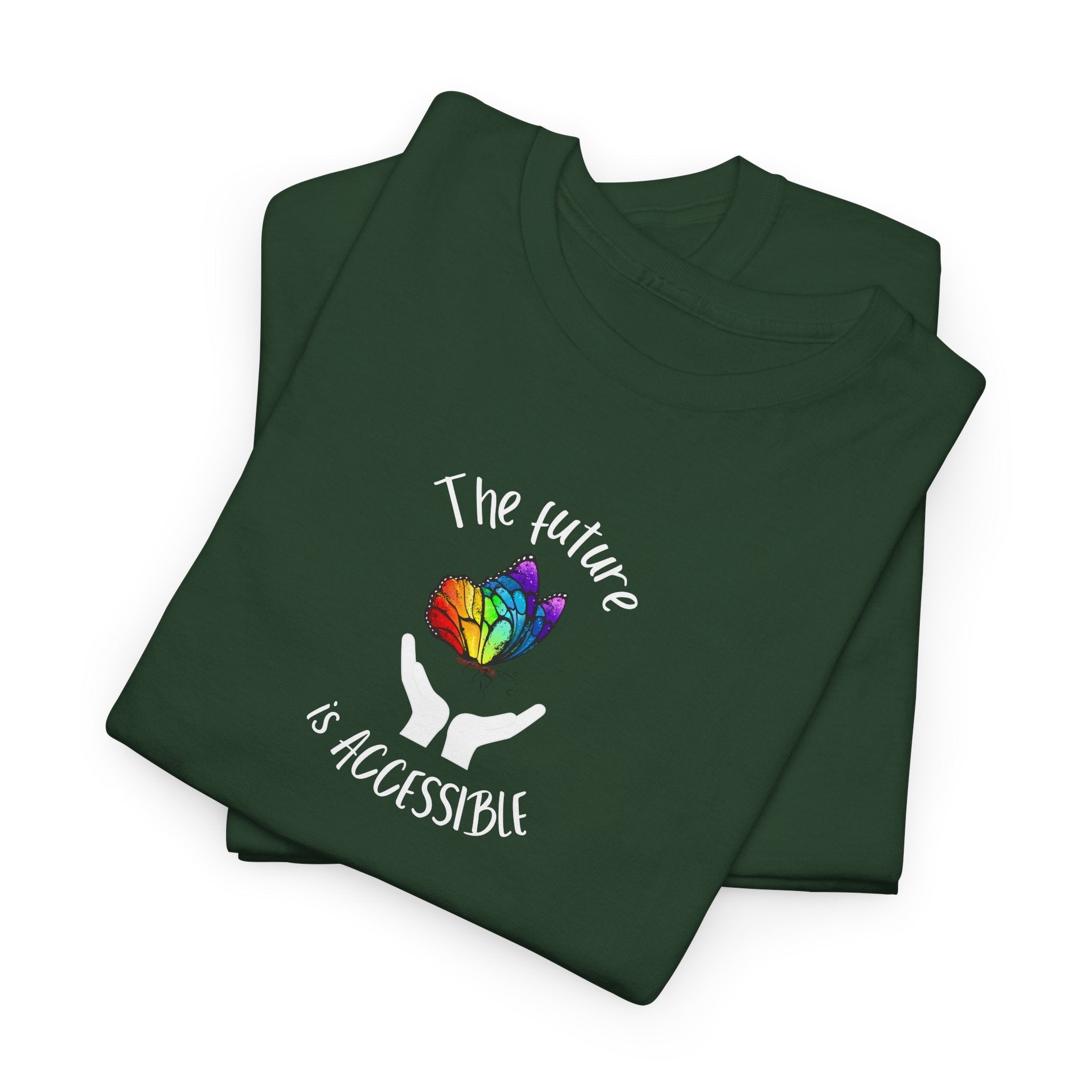 The Future Is Accessible T-Shirt, Disability Pride Awareness Accessible Equality Tee with Rainbow Butterfly T-Shirt La Vie Bien The Future Is Accessible T-Shirt, Disability Pride Awareness Accessible Equality Tee with Rainbow Butterfly