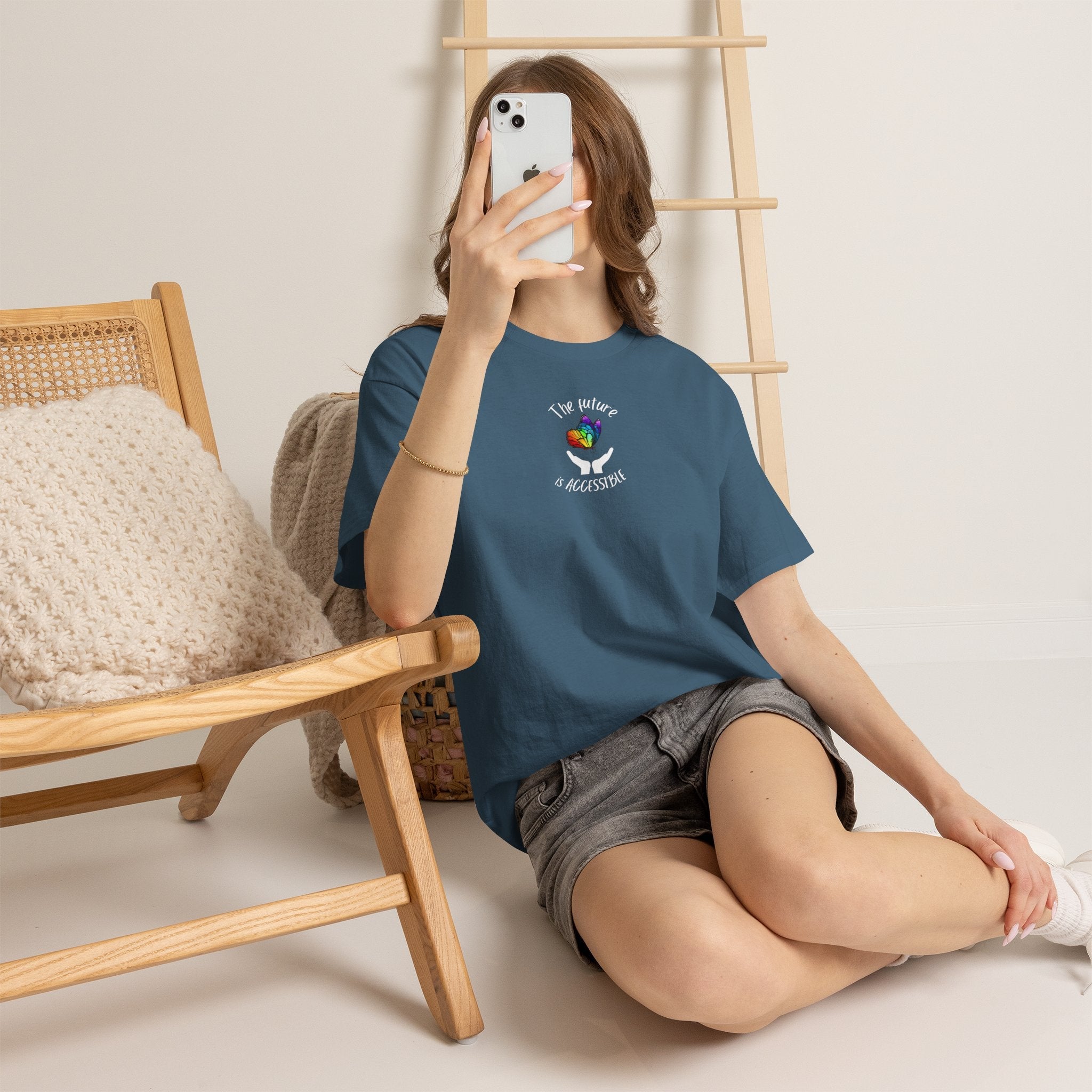 The Future Is Accessible T-Shirt, Disability Pride Awareness Accessible Equality Tee with Rainbow Butterfly T-Shirt La Vie Bien The Future Is Accessible T-Shirt, Disability Pride Awareness Accessible Equality Tee with Rainbow Butterfly