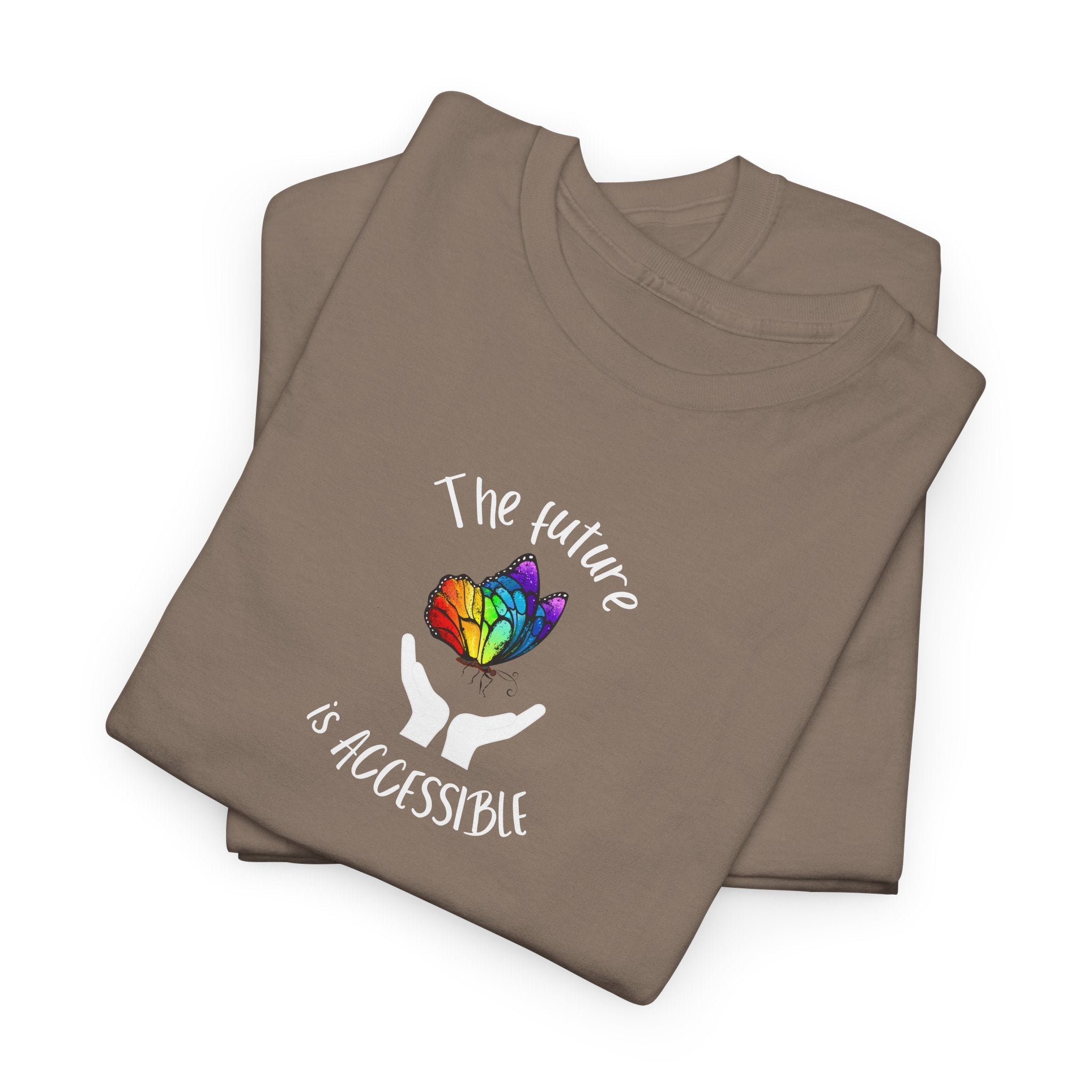 The Future Is Accessible T-Shirt, Disability Pride Awareness Accessible Equality Tee with Rainbow Butterfly T-Shirt La Vie Bien The Future Is Accessible T-Shirt, Disability Pride Awareness Accessible Equality Tee with Rainbow Butterfly