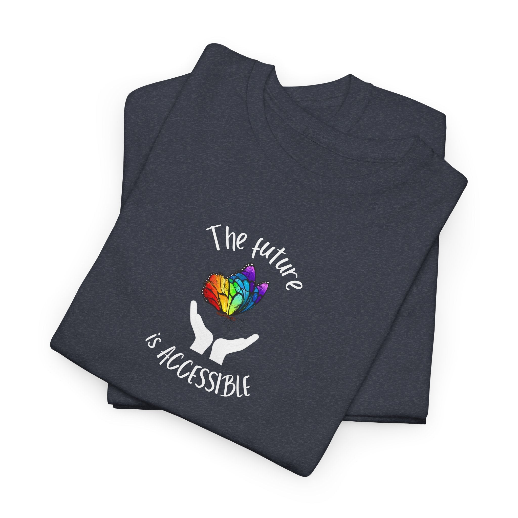 The Future Is Accessible T-Shirt, Disability Pride Awareness Accessible Equality Tee with Rainbow Butterfly T-Shirt La Vie Bien The Future Is Accessible T-Shirt, Disability Pride Awareness Accessible Equality Tee with Rainbow Butterfly