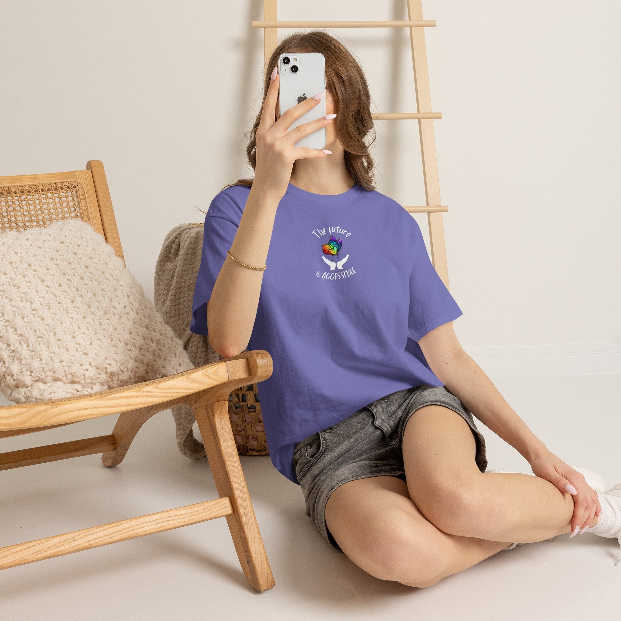 The Future Is Accessible T-Shirt, Disability Pride Awareness Accessible Equality Tee with Rainbow Butterfly T-Shirt La Vie Bien The Future Is Accessible T-Shirt, Disability Pride Awareness Accessible Equality Tee with Rainbow Butterfly