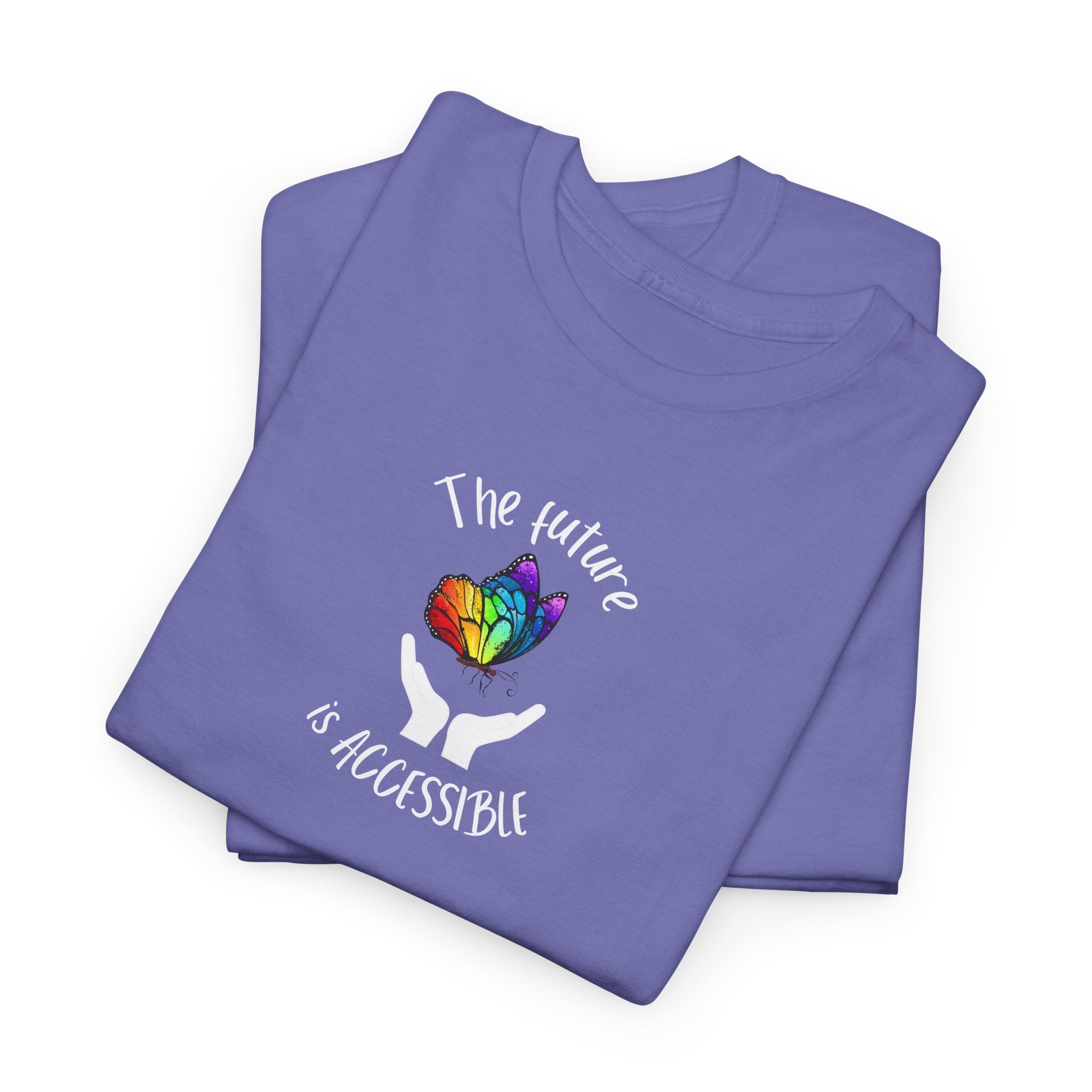 The Future Is Accessible T-Shirt, Disability Pride Awareness Accessible Equality Tee with Rainbow Butterfly T-Shirt La Vie Bien The Future Is Accessible T-Shirt, Disability Pride Awareness Accessible Equality Tee with Rainbow Butterfly