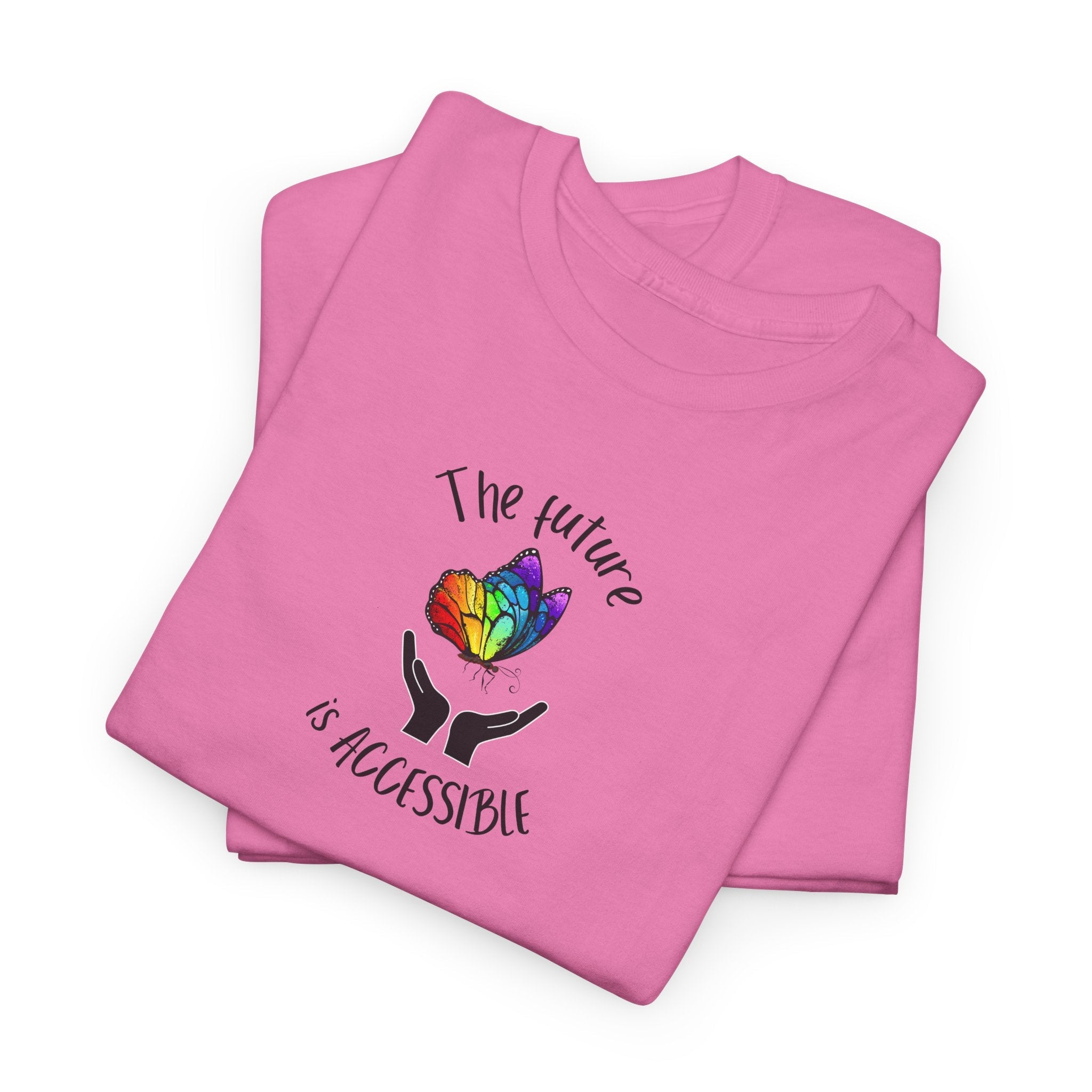 The Future Is Accessible T-Shirt, Disability Pride Awareness Accessible Equality Tee with Rainbow Butterfly T-Shirt La Vie Bien The Future Is Accessible T-Shirt, Disability Pride Awareness Accessible Equality Tee with Rainbow Butterfly