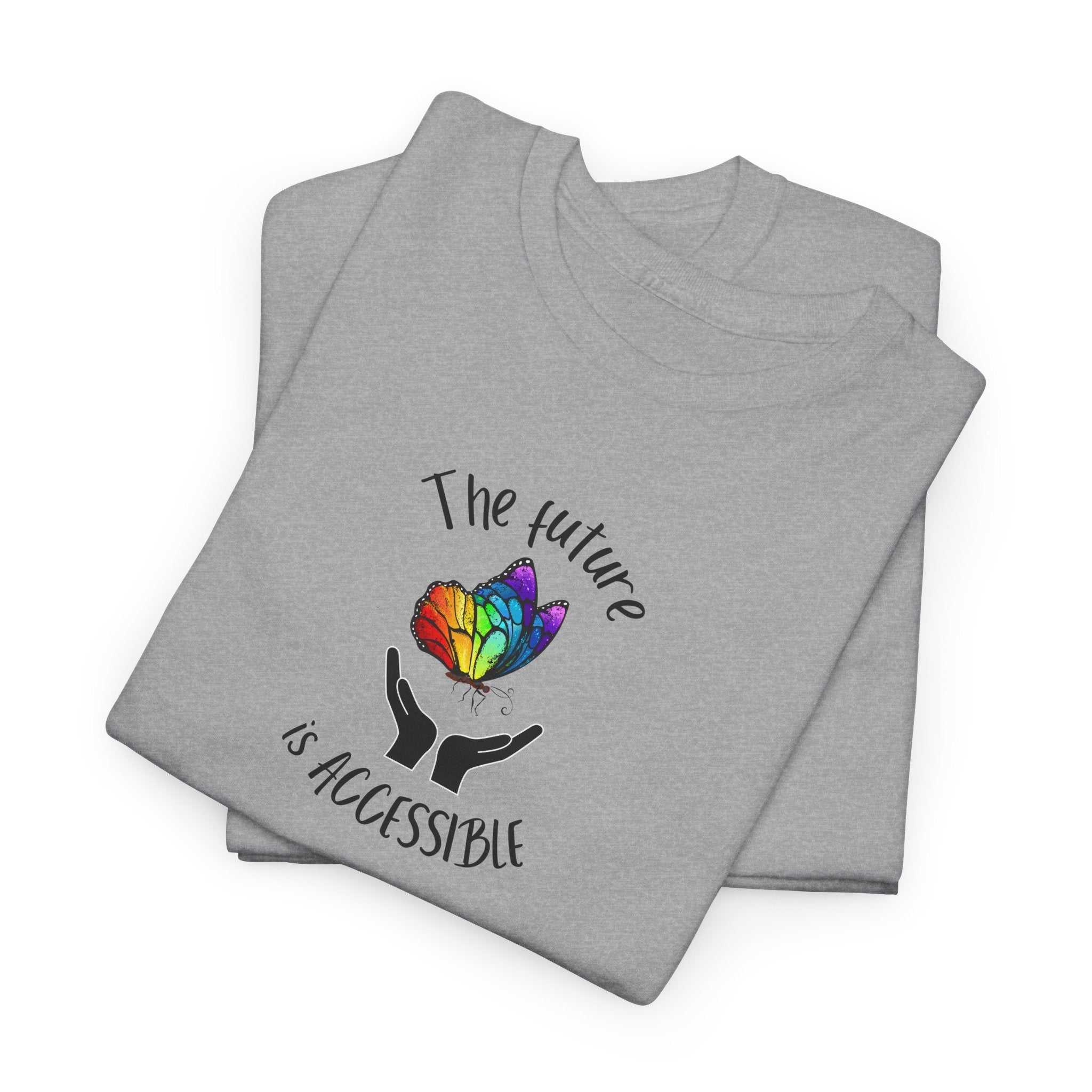 The Future Is Accessible T-Shirt, Disability Pride Awareness Accessible Equality Tee with Rainbow Butterfly T-Shirt La Vie Bien The Future Is Accessible T-Shirt, Disability Pride Awareness Accessible Equality Tee with Rainbow Butterfly