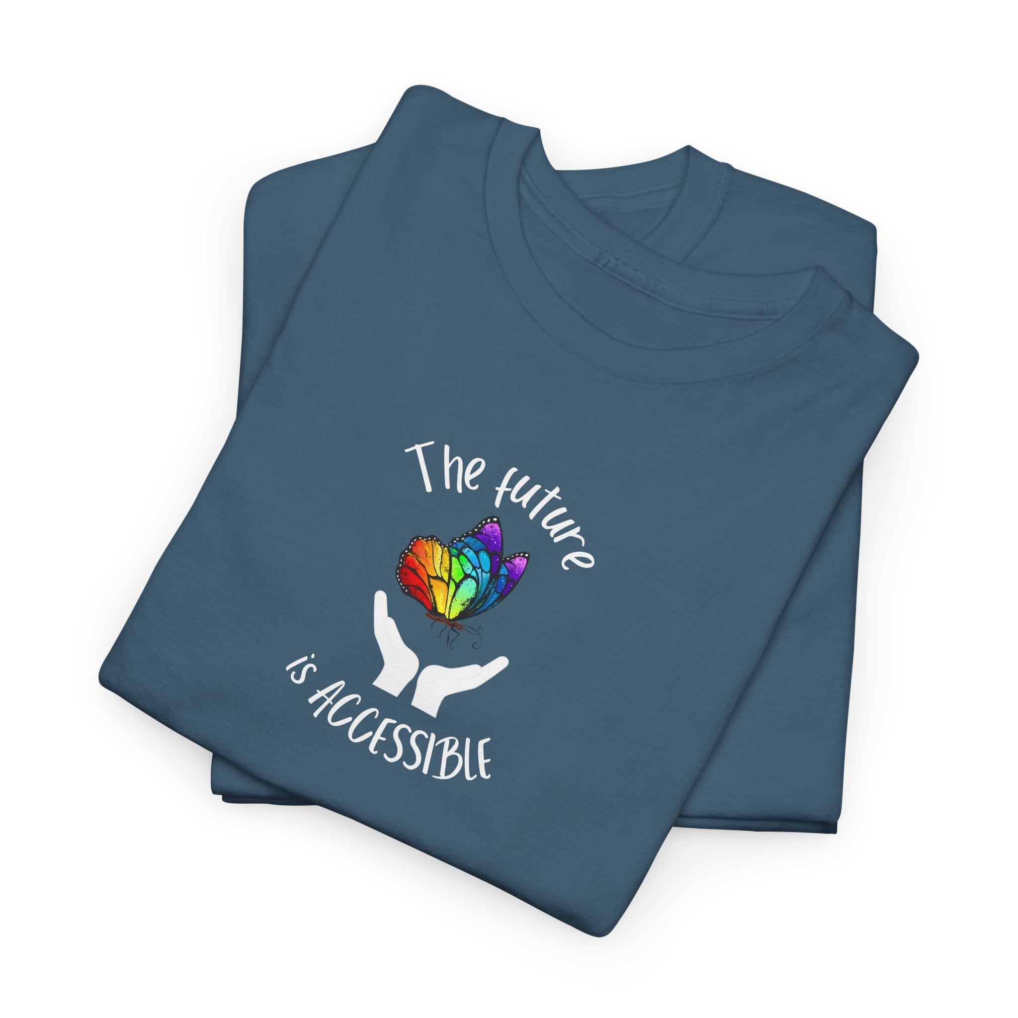 The Future Is Accessible T-Shirt, Disability Pride Awareness Accessible Equality Tee with Rainbow Butterfly T-Shirt La Vie Bien The Future Is Accessible T-Shirt, Disability Pride Awareness Accessible Equality Tee with Rainbow Butterfly