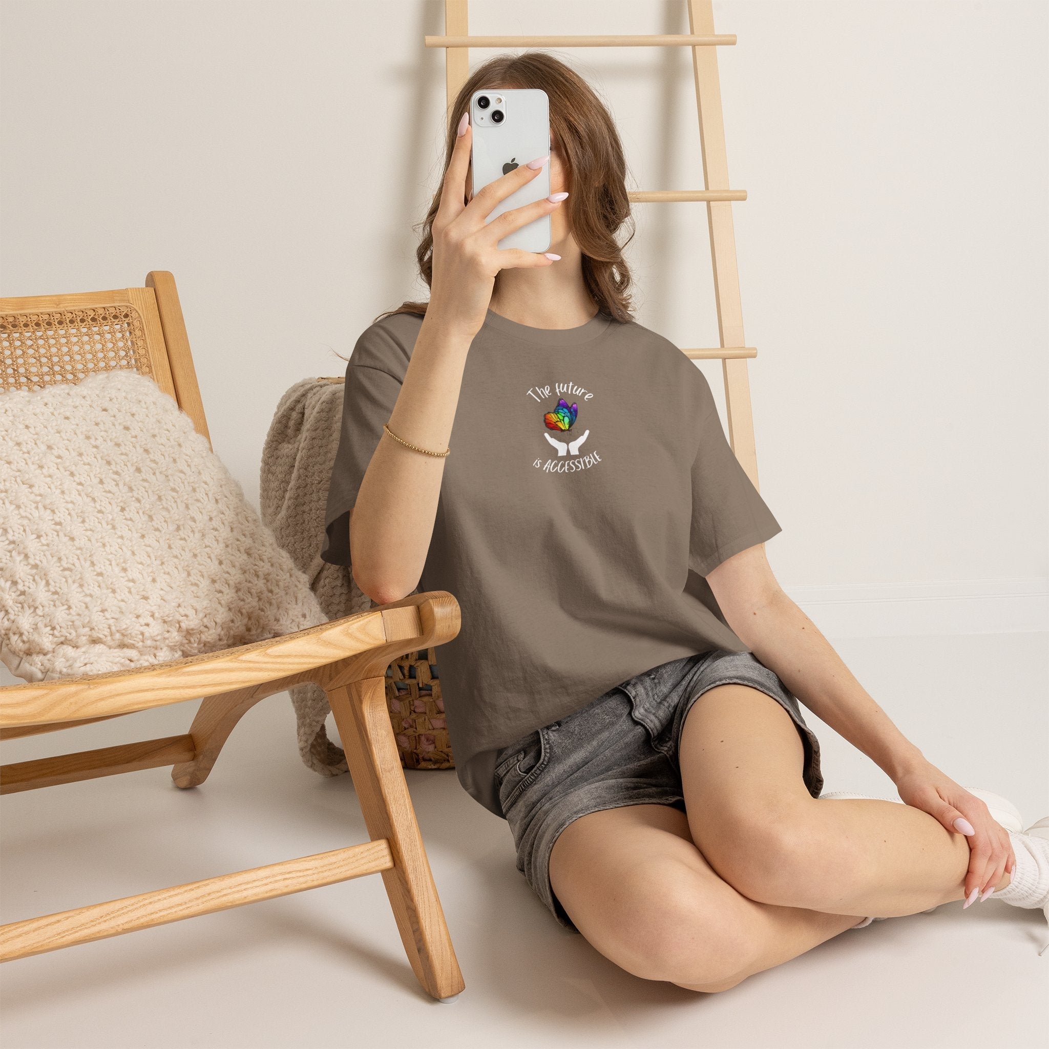 The Future Is Accessible T-Shirt, Disability Pride Awareness Accessible Equality Tee with Rainbow Butterfly T-Shirt La Vie Bien The Future Is Accessible T-Shirt, Disability Pride Awareness Accessible Equality Tee with Rainbow Butterfly