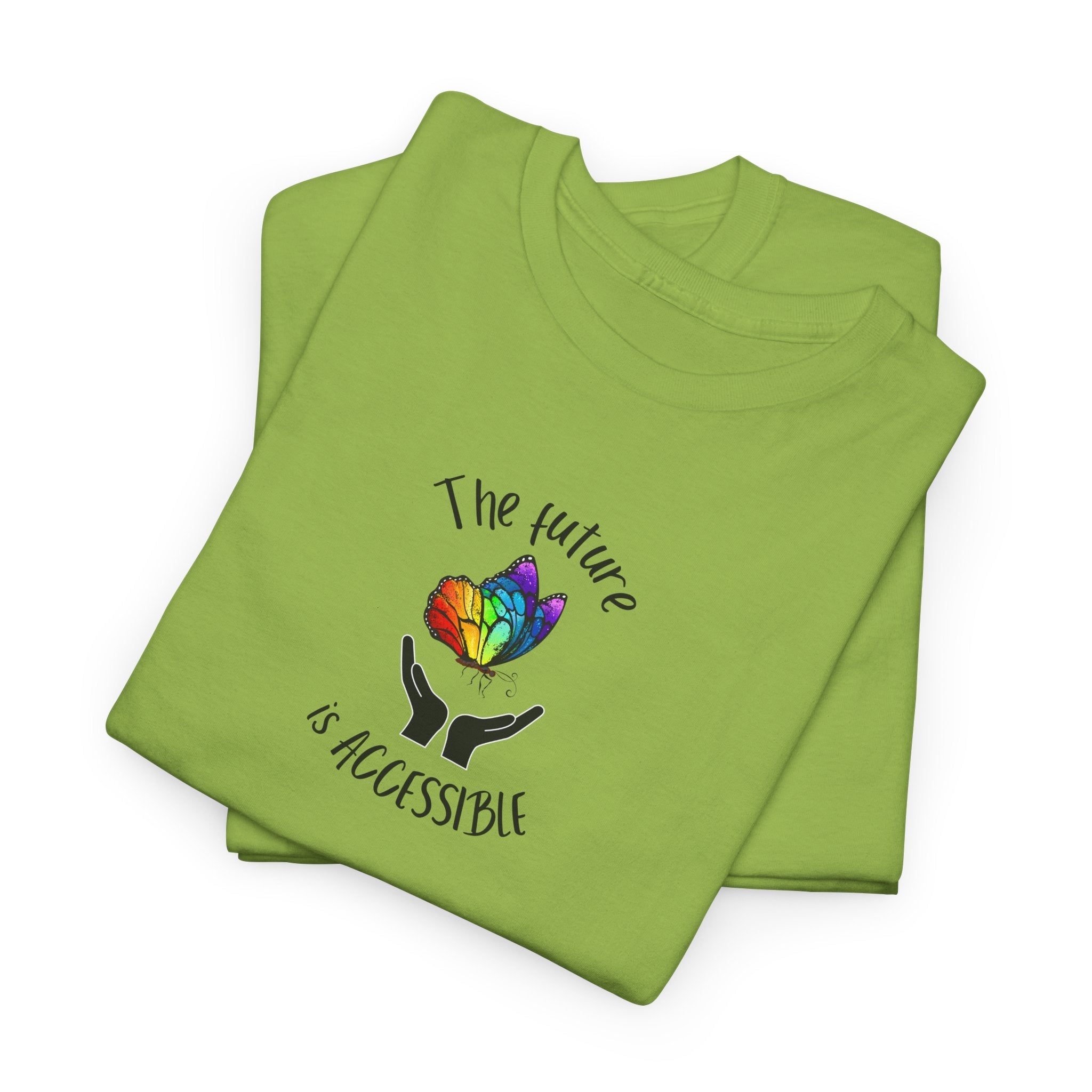 The Future Is Accessible T-Shirt, Disability Pride Awareness Accessible Equality Tee with Rainbow Butterfly T-Shirt La Vie Bien The Future Is Accessible T-Shirt, Disability Pride Awareness Accessible Equality Tee with Rainbow Butterfly