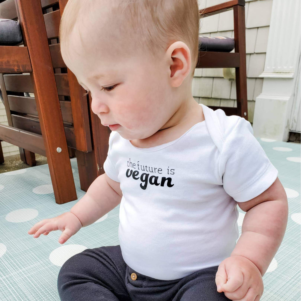 THE FUTURE IS VEGAN Short Sleeve Baby Bodysuit OR Toddler Tee Kids' Clothes La Vie Bien THE FUTURE IS VEGAN Short Sleeve Baby Bodysuit OR Toddler Tee