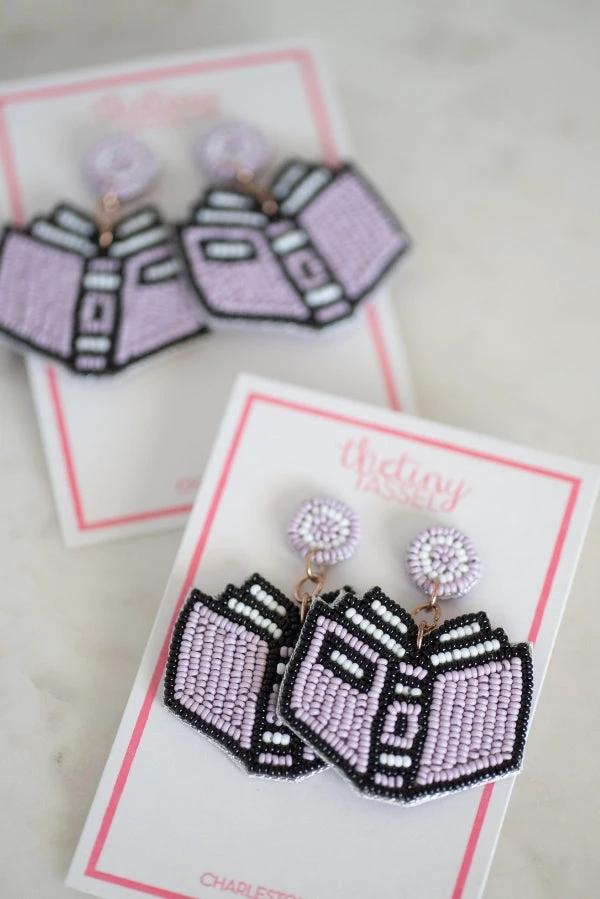 The Gibson Earring in Purple by TheTinyTassel