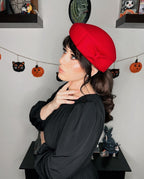 The Head - Turner Structured Beret by Lipstick & Chrome - RED Hats La Vie Bien The Head - Turner Structured Beret by Lipstick & Chrome - RED