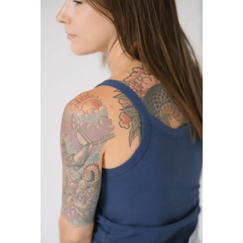 The Mom Tank in Navy by Polished Prints