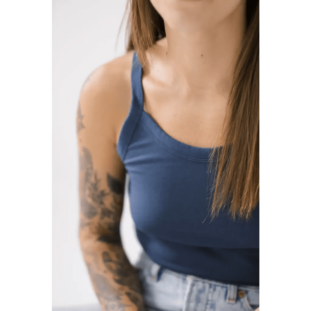 The Mom Tank in Navy by Polished Prints