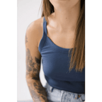 The Mom Tank in Navy by Polished Prints