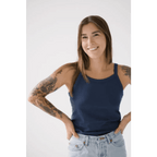 The Mom Tank in Navy by Polished Prints