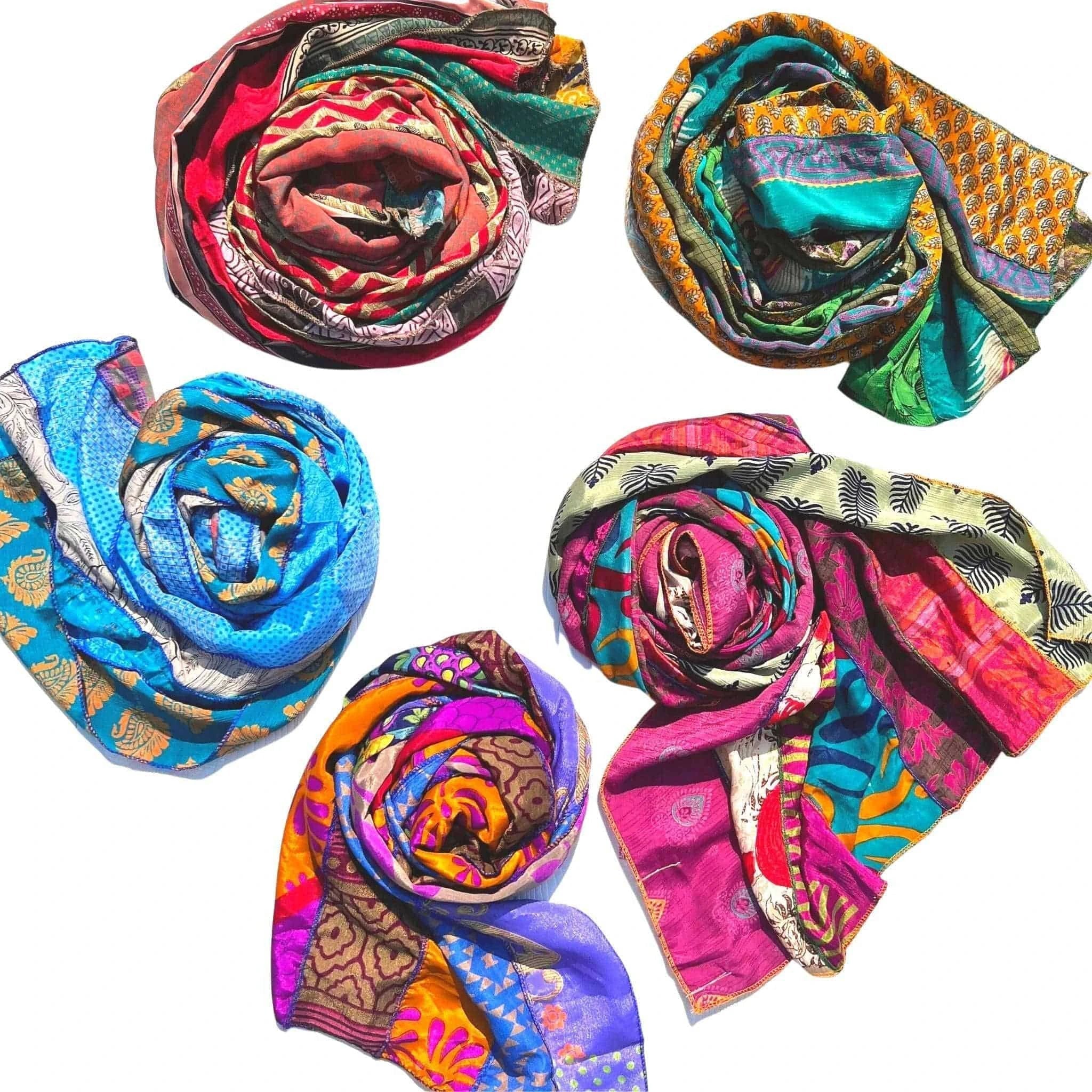 The Original Medley Scarf. ♻️ Made from Sari Magic by Darn Good Yarn