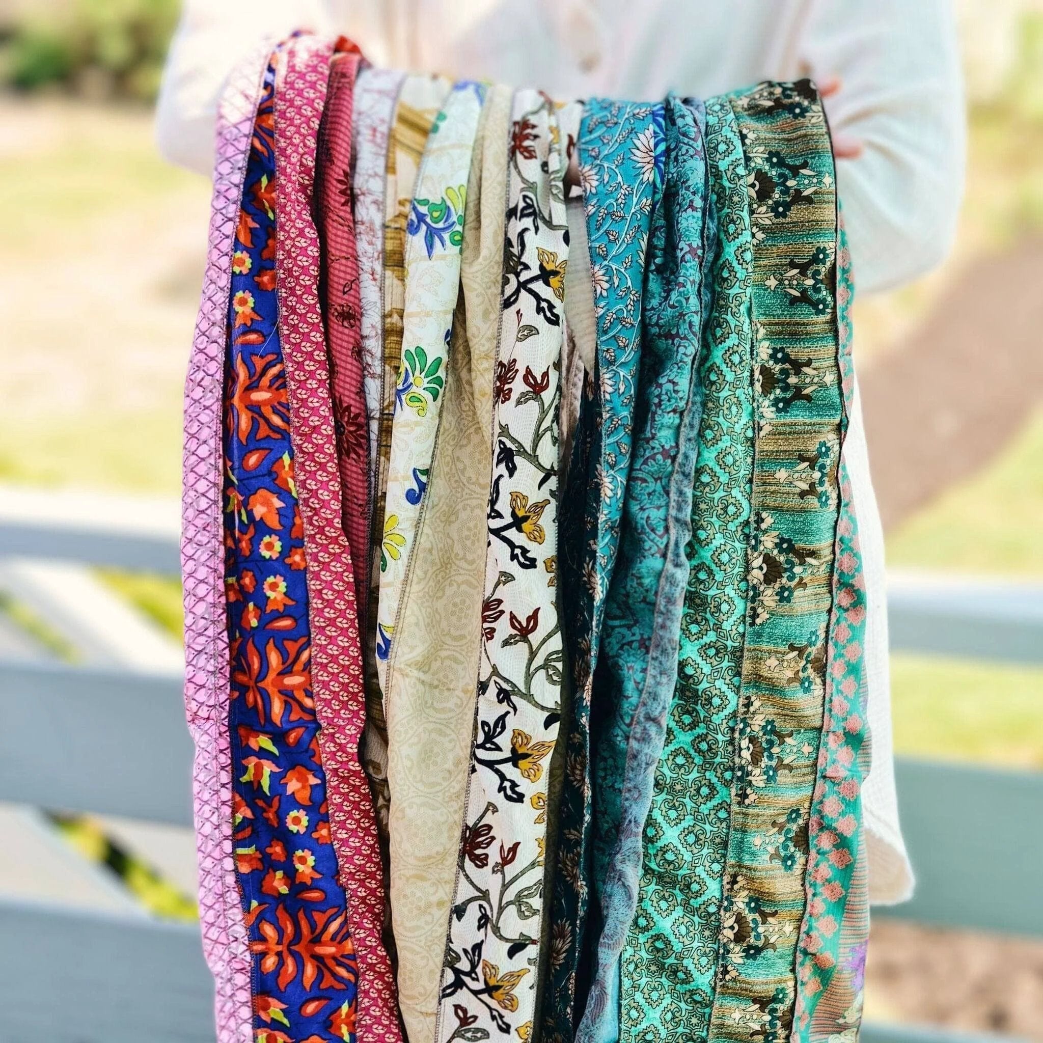 The Original Medley Scarf. ♻️ Made from Sari Magic by Darn Good Yarn