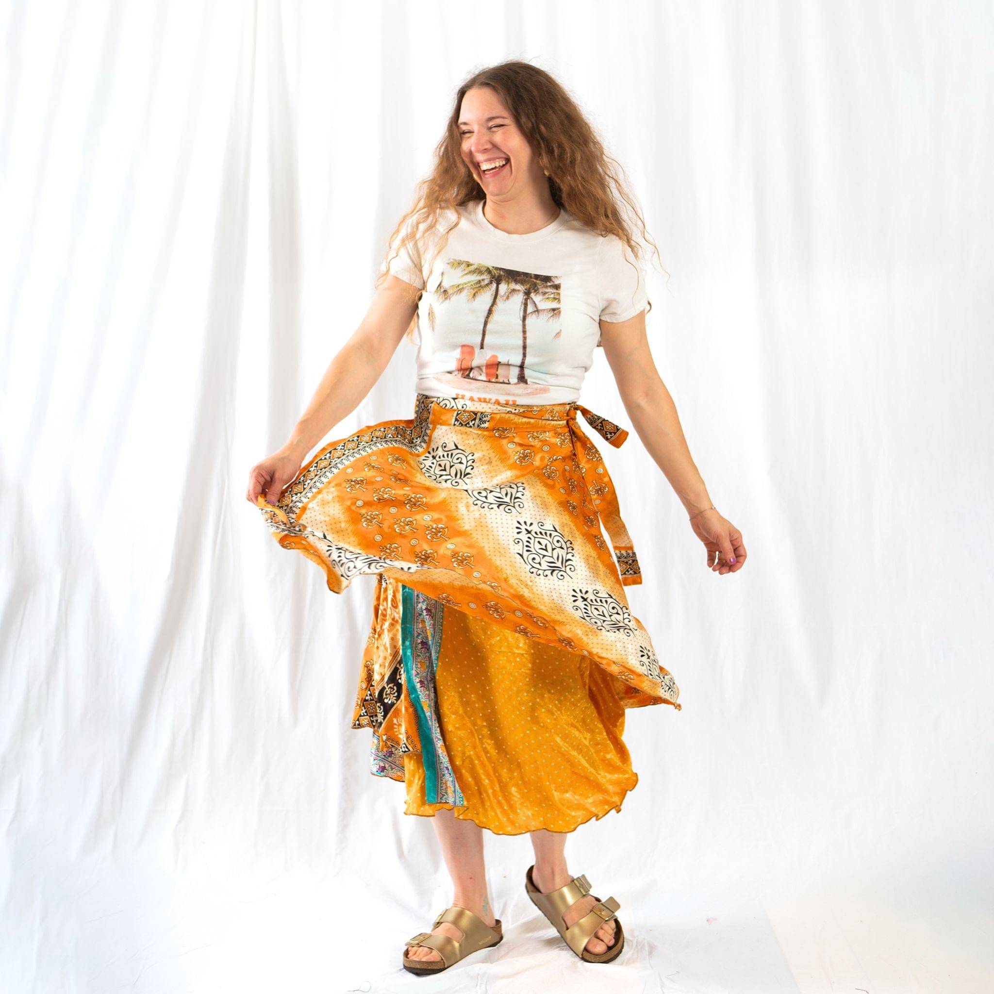 The Original Sari Wrap Skirt Clothing and Accessories La Vie Bien The Original Sari Wrap Skirt