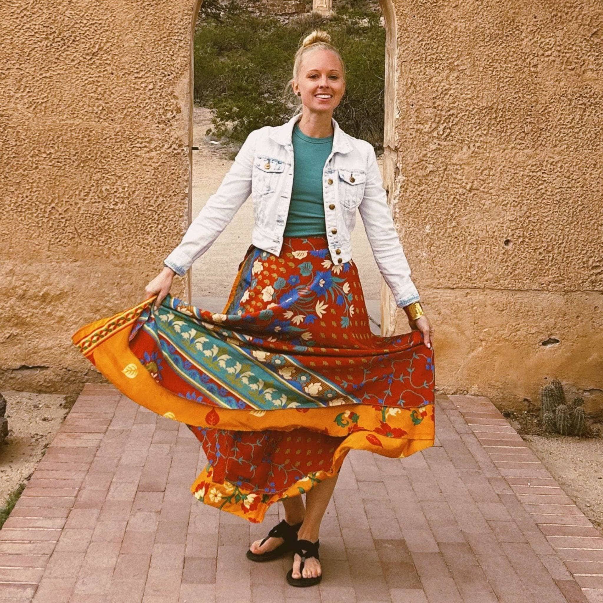 The Original Sari Wrap Skirt Clothing and Accessories La Vie Bien The Original Sari Wrap Skirt