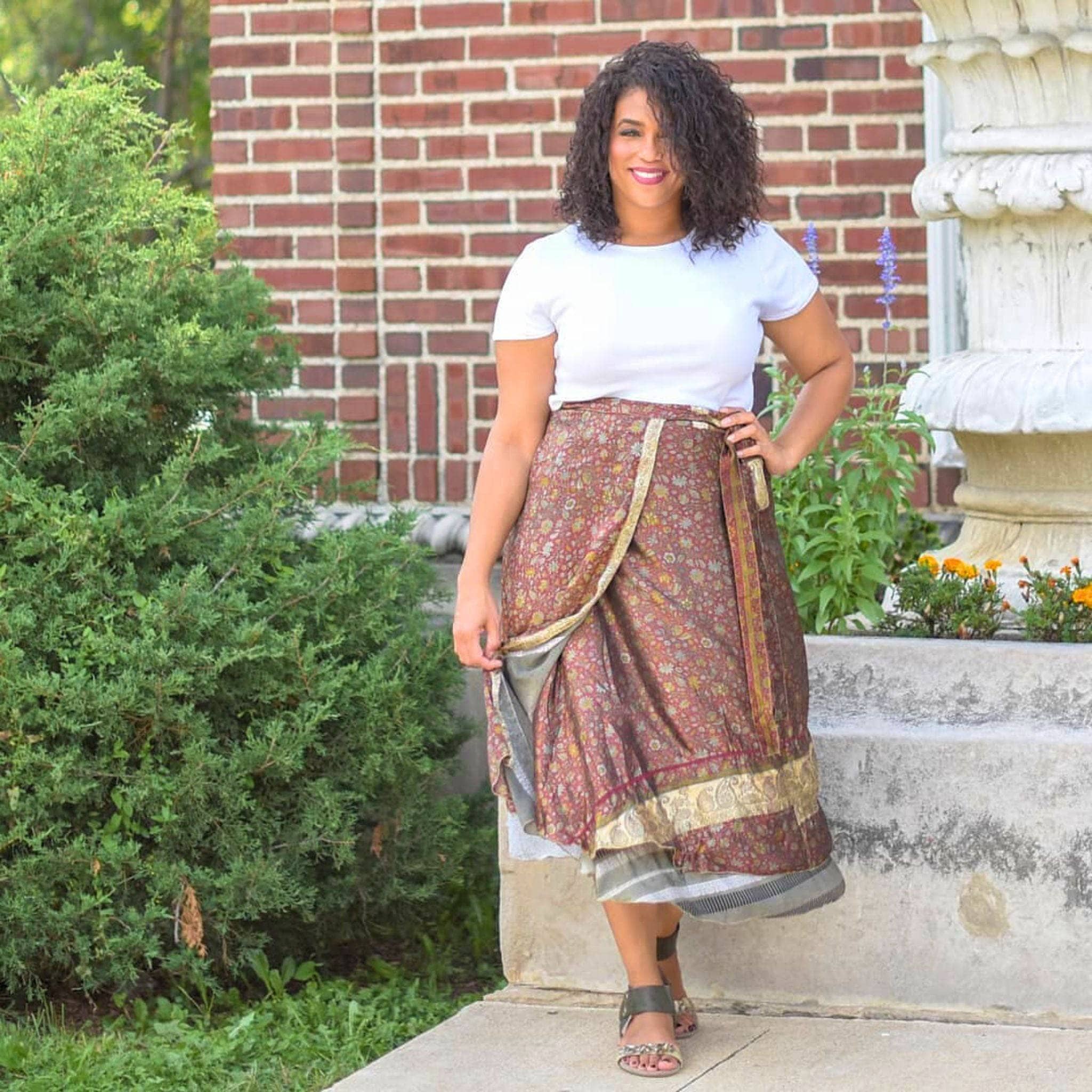 The Original Sari Wrap Skirt Clothing and Accessories La Vie Bien The Original Sari Wrap Skirt