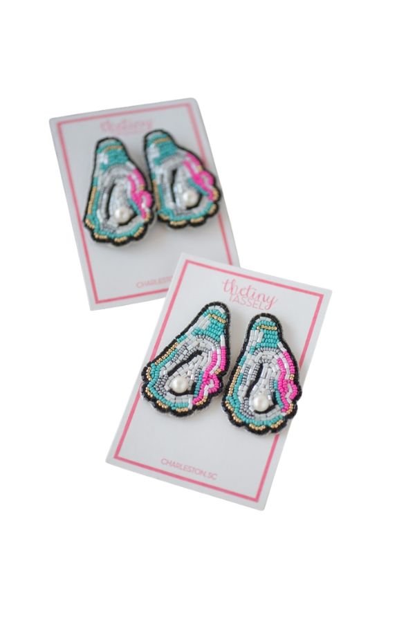 The Oyster Earring Beaded Earrings La Vie Bien The Oyster Earring