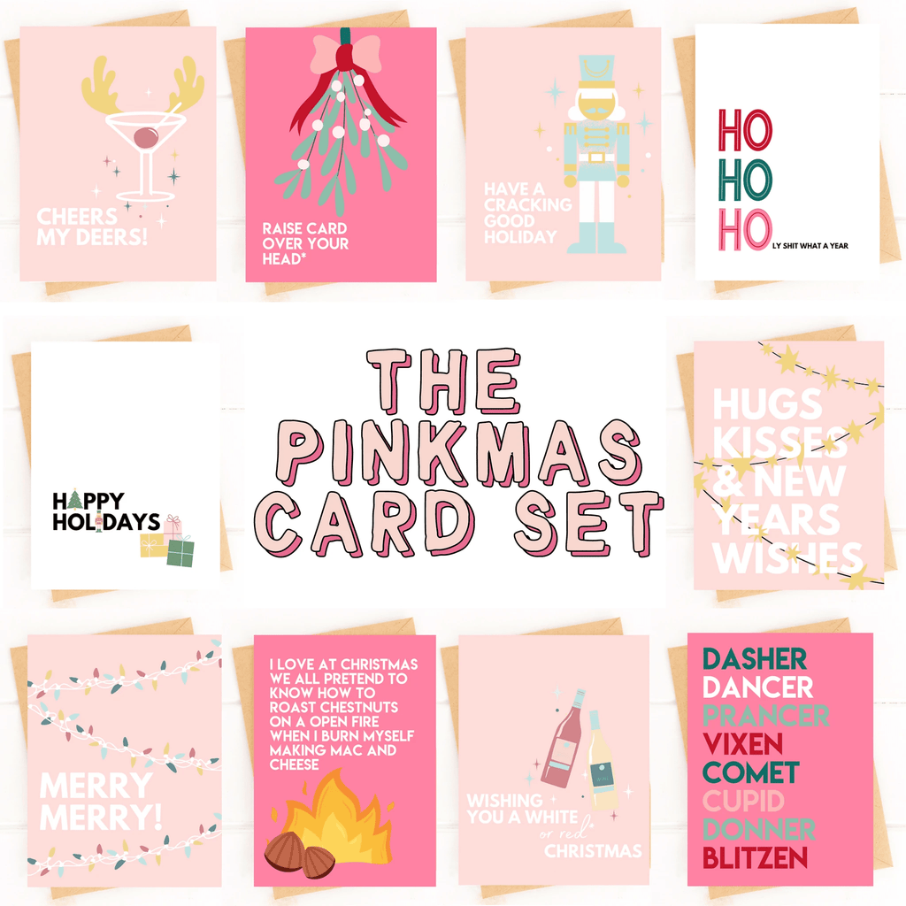 The Pinkmas Holiday Card Set 10 Card Assorted by Five Dot Post