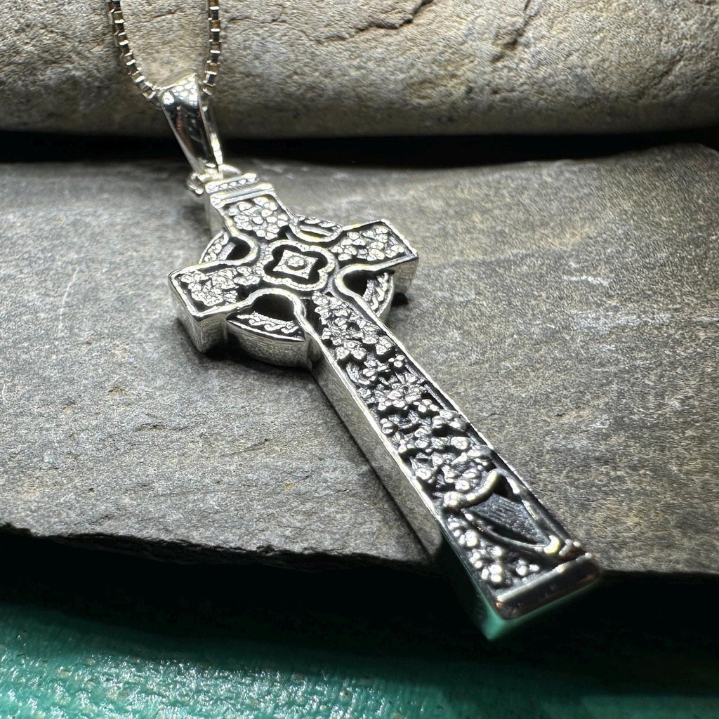 The Quinn Irish Harp Celtic Cross Necklace Pendant La Vie Bien The Quinn Irish Harp Celtic Cross Necklace