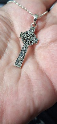 The Quinn Irish Harp Celtic Cross Necklace Pendant La Vie Bien The Quinn Irish Harp Celtic Cross Necklace