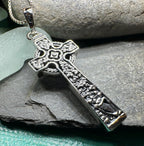 The Quinn Irish Harp Celtic Cross Necklace Pendant La Vie Bien The Quinn Irish Harp Celtic Cross Necklace