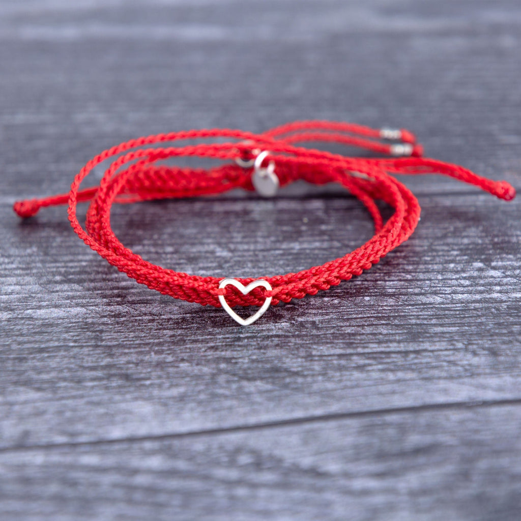 The Red String & Heart Bracelet Bracelets - Fashion La Vie Bien The Red String & Heart Bracelet