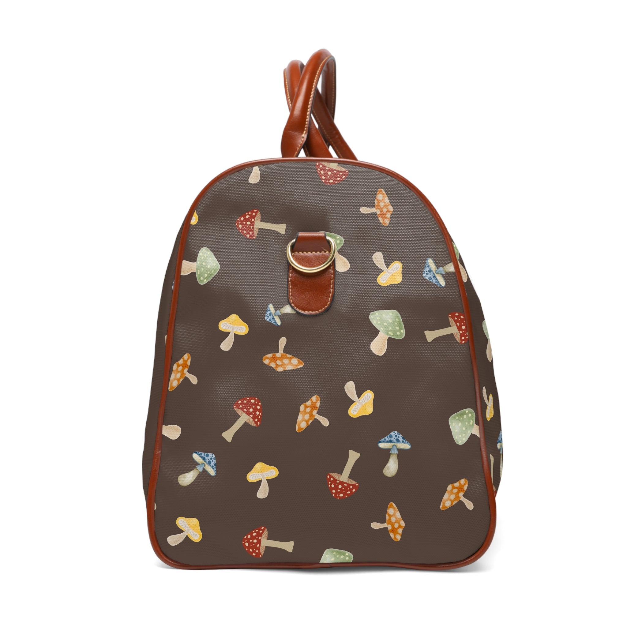 The shroomy bag - Mushroom Print Waterproof Travel Bag Duffle for Camping & Weekend Getaways, PU Leather Bags La Vie Bien The shroomy bag - Mushroom Print Waterproof Travel Bag Duffle for Camping & Weekend Getaways, PU Leather