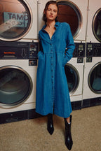 The Sunday Stroll Denim Shirt Dress Clothing La Vie Bien The Sunday Stroll Denim Shirt Dress