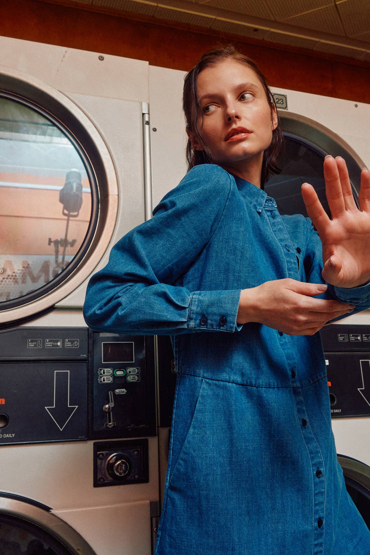 The Sunday Stroll Denim Shirt Dress Clothing La Vie Bien The Sunday Stroll Denim Shirt Dress