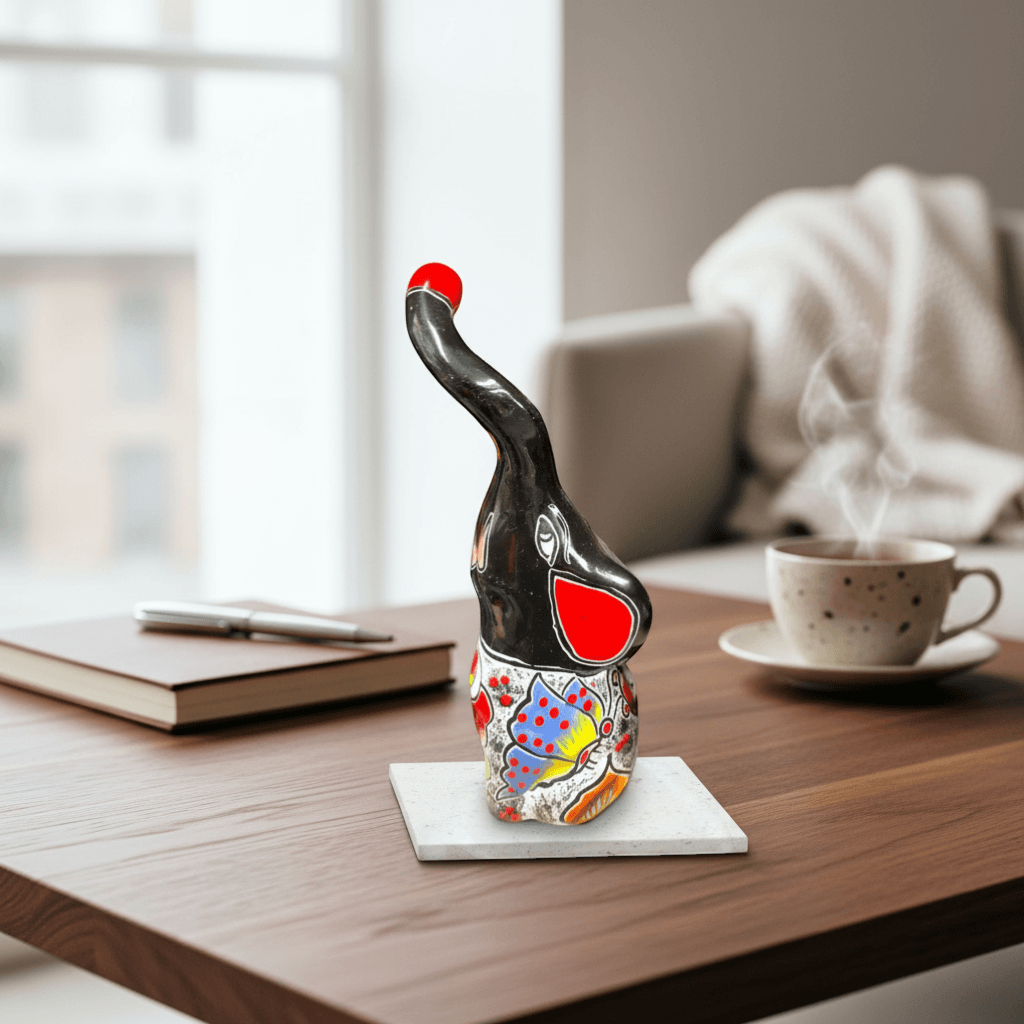 Talavera Elephant Statue | Colorful Hand-Painted Art
