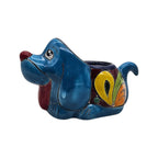 Vibrant Hand-Painted Talavera Dog Planter | Small Mexican Animal Pottery