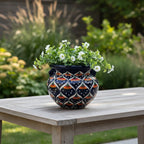Blue Peacock Talavera Pot | Hand-Painted Mexican Ceramic